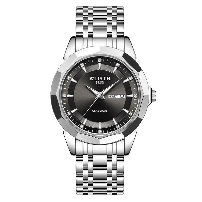 Men's Stainless Steel Quartz Watch with Belt