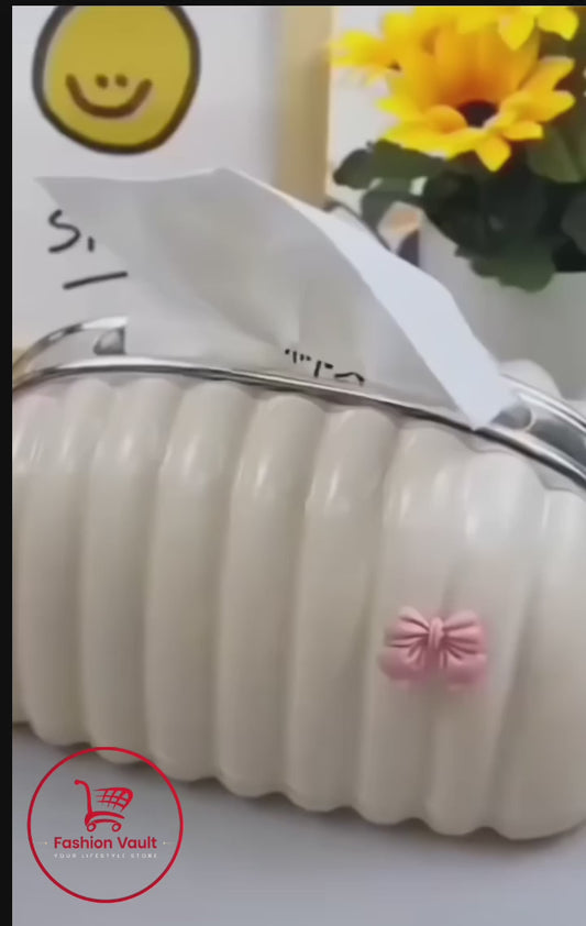Decorative Shell Tissue Box Case Elegant And Modern Napkin Holder Stylish Daily Use Home And Office Accessory